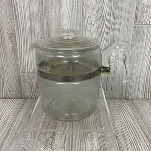 Vintage Pyrex 9 Cup Flameware Percolator 7759 Complete Set Stainless Steel